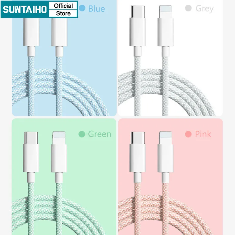 Ảnh Dây Sạc IP Nhanh PD 20W Type-C Cáp Sạc Hỗ Trợ Truyền Dữ Liệu Suntaiho Cho iPhone iPad 4