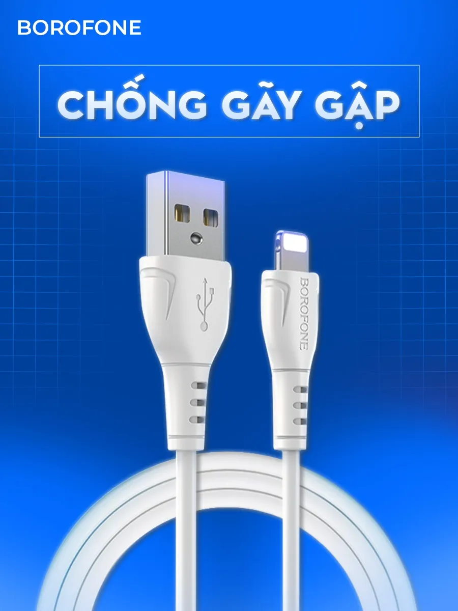 Ảnh Dây sạc iphone Borofone BX51, Dây cáp sạc chống đứt gãy 2.4A dài 1 mét cho iphone/android 1