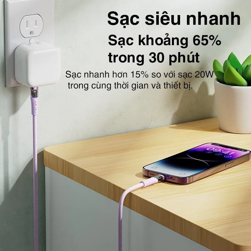 Ảnh Dây sạc iphone PD 33W Chính hãng Rockspace Z21 chuẩn sạc nhanh không nóng máy bảo hành 1 năm 1 đổi 1 4