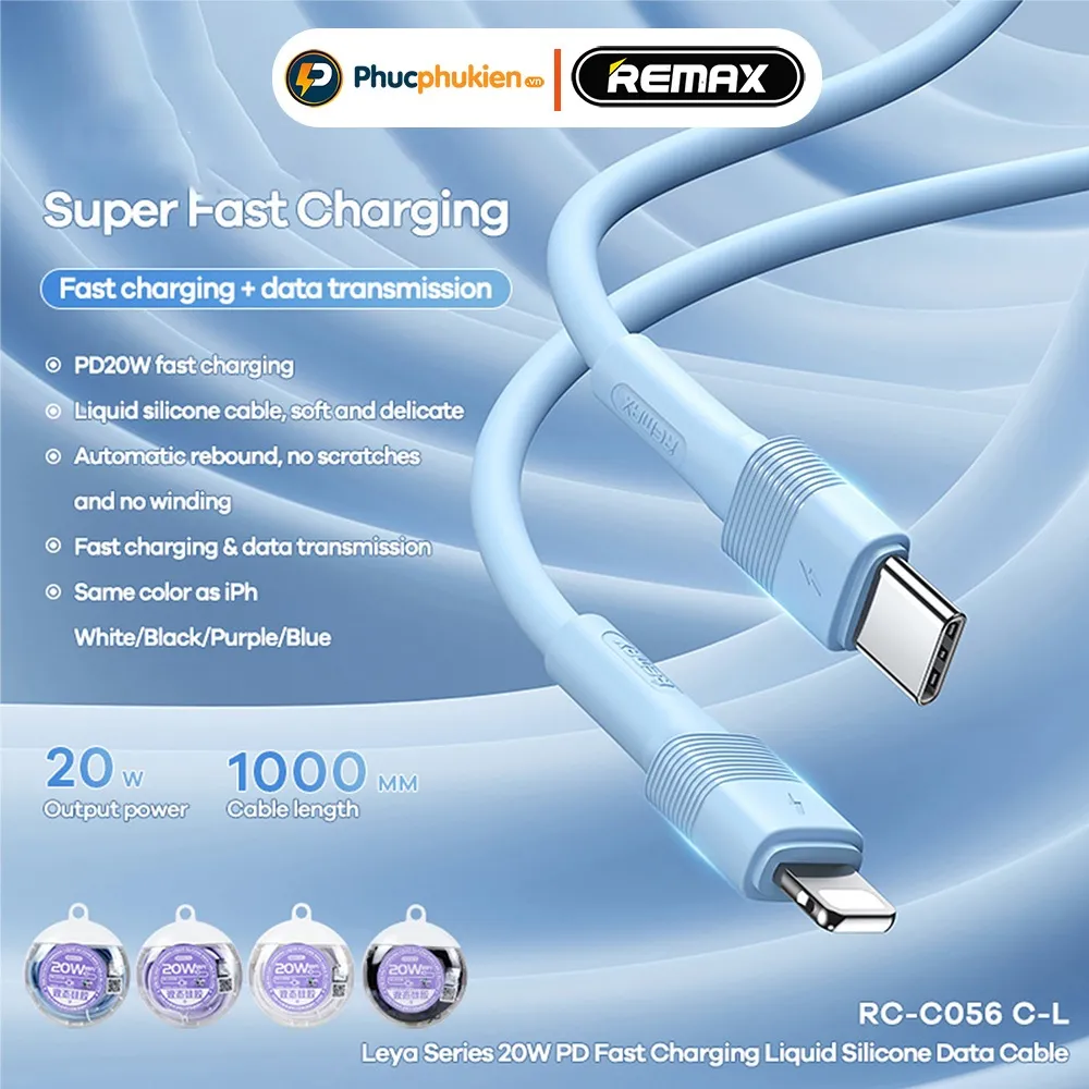 Ảnh Dây sạc nhanh 20w Remax C056 sạc nhanh 20w chuẩn PD Type C to Phone cho 14 Pro max - Phúc Phụ Kiện 2