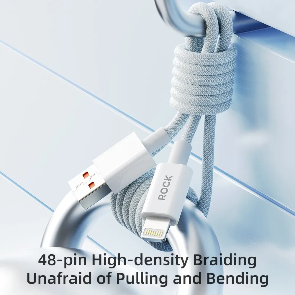 Ảnh Dây sạc nhanh iPhone chính hãng Rockspace Z20 usb to lightning dây dù 1 mét bảo hành 1 năm 3