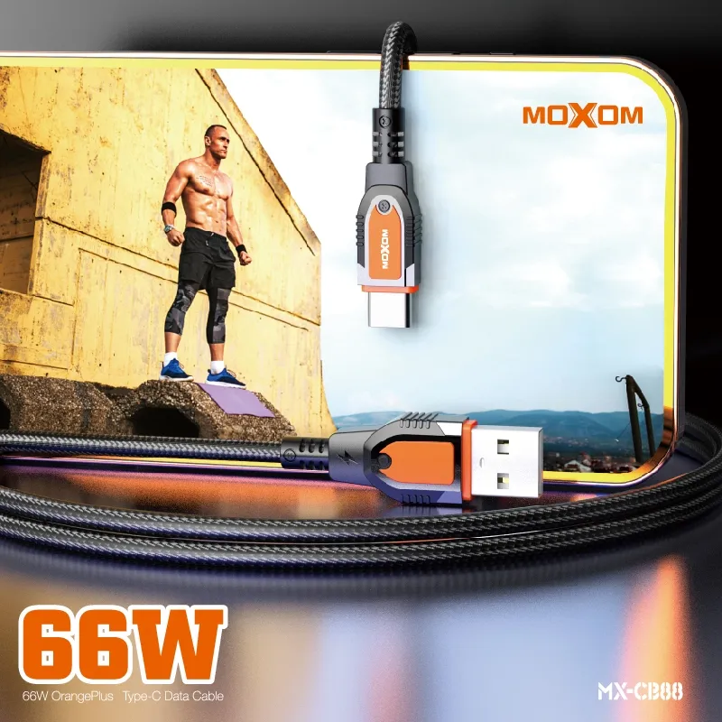 Ảnh Dây sạc nhanh Type-C 66w VOOC chuyên dụng dành cho 15 Pro Max Oppo Samsung Xiaomi Redmi sạc nhanh QC 4.0 3.0 MOXOM 1