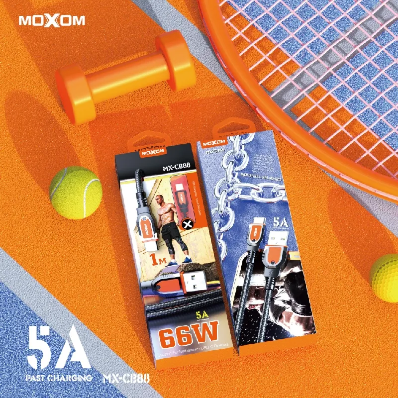 Ảnh Dây sạc nhanh Type-C 66w VOOC chuyên dụng dành cho 15 Pro Max Oppo Samsung Xiaomi Redmi sạc nhanh QC 4.0 3.0 MOXOM 4
