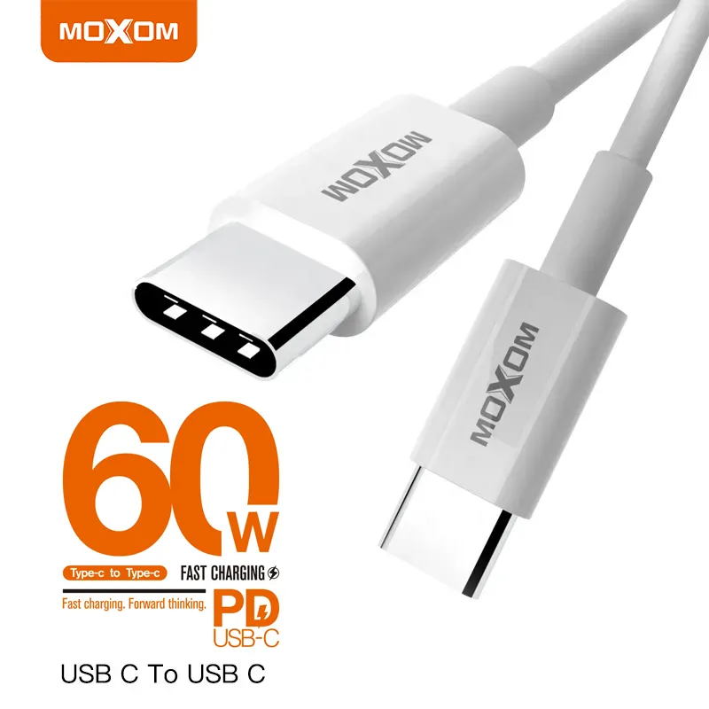 Ảnh Dây sạc nhanh Type-C to Type-C PD 60W MOXOM Original cho Samsung, Oppo, Xiaomi ,Redmi, dài 1m 1