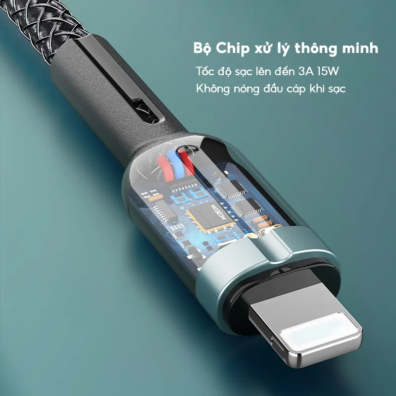 Ảnh Dây sạc Type-C Micro bọc dù MOXOM Mate 3A dài 1m dùng cho 15 15 pro max Samsung Oppo Xiaomi Redmi 2