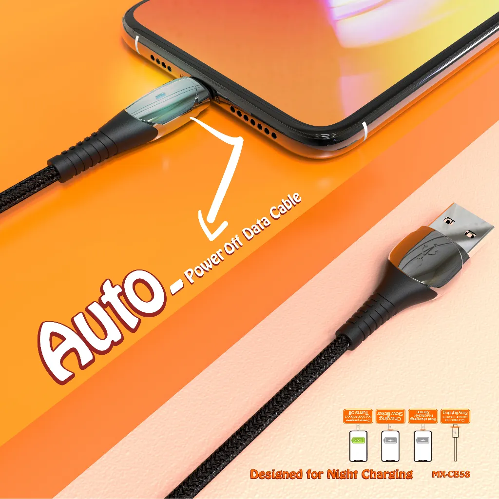 Ảnh Dây sạc Type-C tự ngắt 2.4a Moxom sạc nhanh bọc dù siêu bền dài 1m dùng cho Samsung Oppo Xiaomi Redmi, CB58 2