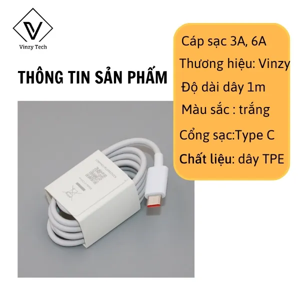 Ảnh Dây sạc Xiaomi 33W / 67W / 120W sạc nhanh Turbo cực chất VINNZY Bảo hành 1 đổi 1 trong vòng 6 tháng.. 1