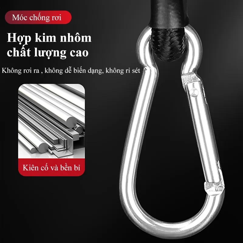 Ảnh Dây thun ràng xe máy MYT Dây đai tròn móc thép đàn hồi buộc hành lý hàng hóa tăng chỉnh 1m 2m 3m 4m 2