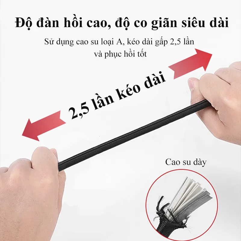 Ảnh Dây thun ràng xe máy MYT Dây đai tròn móc thép đàn hồi buộc hành lý hàng hóa tăng chỉnh 1m 2m 3m 4m 3