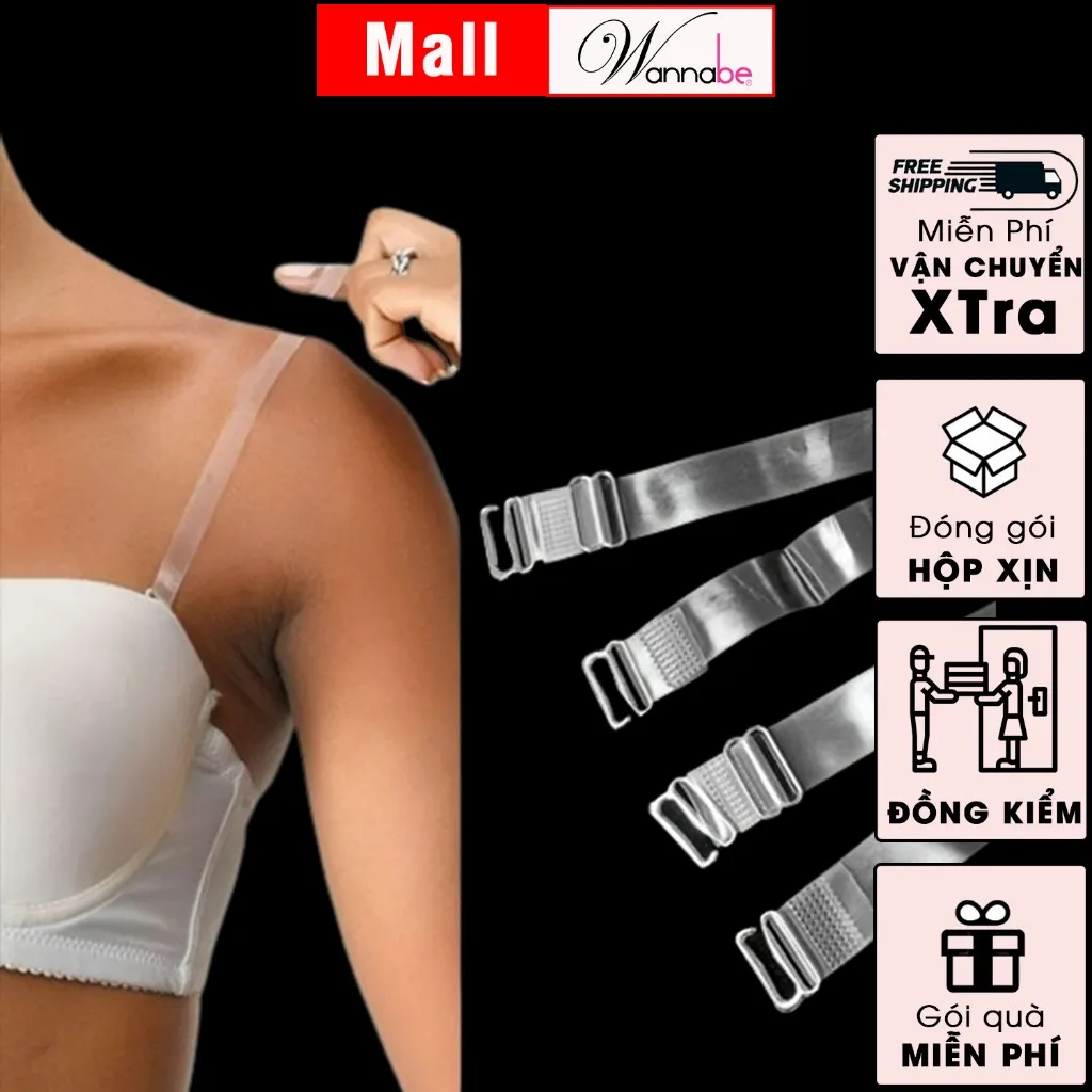 Ảnh Dây vai trong suốt bản 1cm dùng cho áo ngực Wannabe DA10T tàng hình trên đôi vai tự tin khoe vai 1