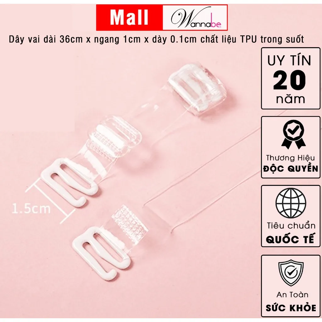 Ảnh Dây vai trong suốt bản 1cm dùng cho áo ngực Wannabe DA10T tàng hình trên đôi vai tự tin khoe vai 4
