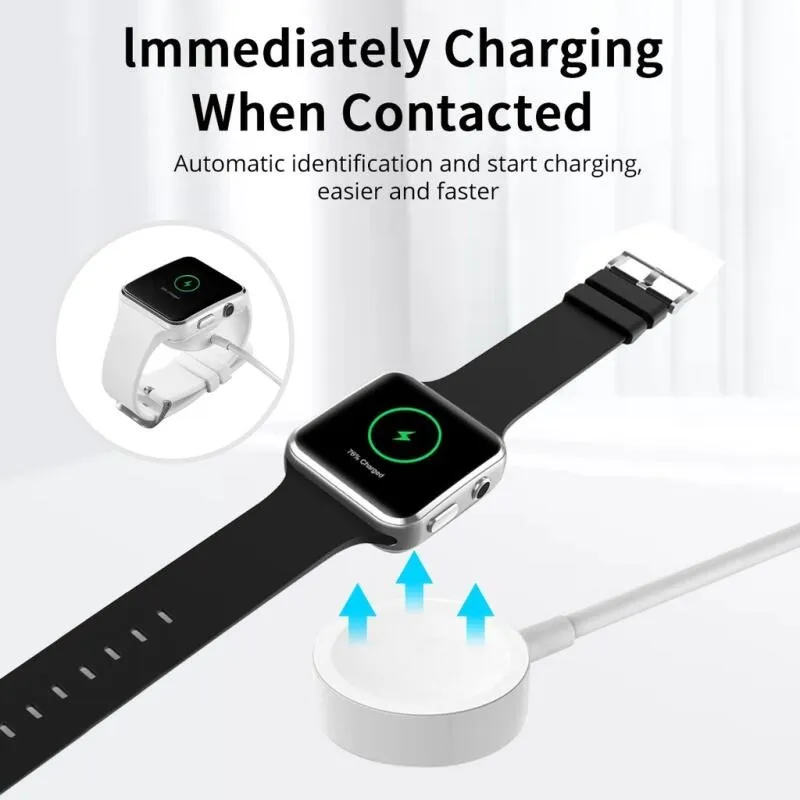 Ảnh Đế Sạc HdoorLink 3 Trong 1 Cho Đồng Hồ 7 SE 6 5 4 3 2 Series USB A / Type-C Dây Sạc Cáp Sạc Từ Tính 2