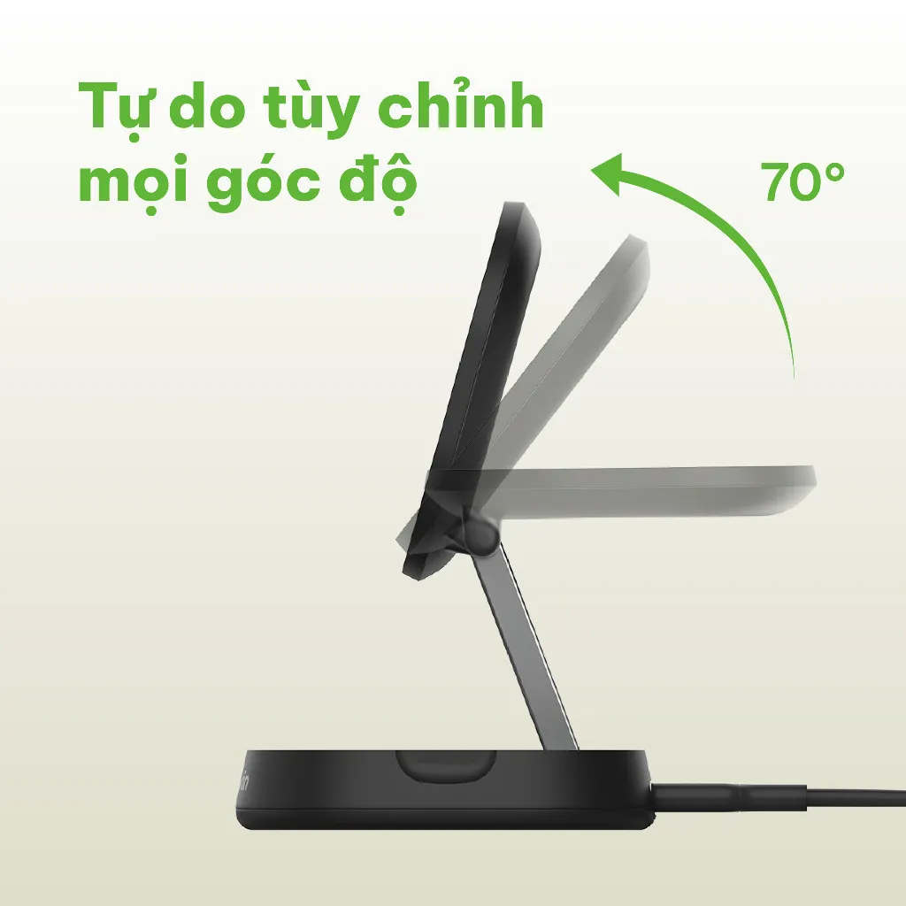 Ảnh Đế sạc không dây Belkin Qi2 BoostCharge Universal 15W, điều chỉnh linh hoạt đứng nằm, không kèm sạc 3