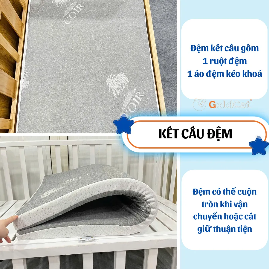 Ảnh Đệm Cao Su Non GoldCat Dùng Cho Cũi Trẻ Em, Độ Dày 5cm, Đàn Hồi, Hỗ Trợ Phát Triển Xương , Cắt Theo Yêu Cầu. 4
