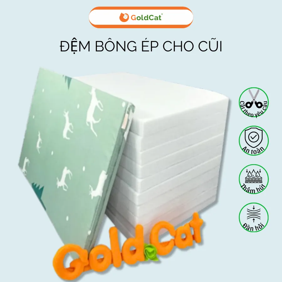 Ảnh Đệm Cũi Cho Bé Sơ Sinh GOLDCAT Dày 5cm Giúp Bé Ngủ Ngon Và Phát Triển Xương Toàn Diện, Kích Thước Đa Dạng 1