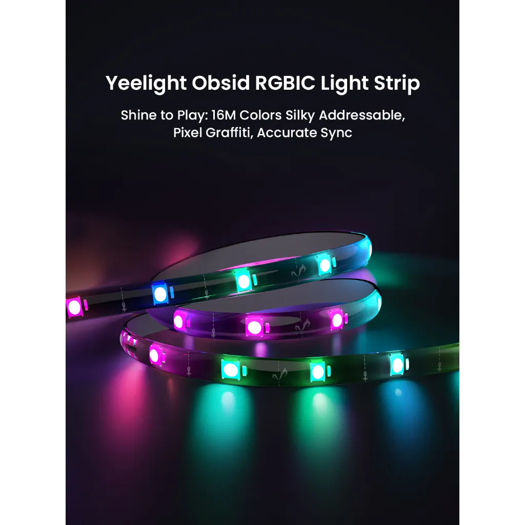 Ảnh Đèn led dây Yeelight Obsid RGBIC - 16 triệu màu, Đồng bộ âm nhạc, Hỗ trợ Homekit 2