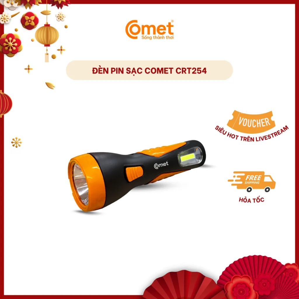 Ảnh Đèn Pin Sạc Led Comet CRT254 2W đa năng 1