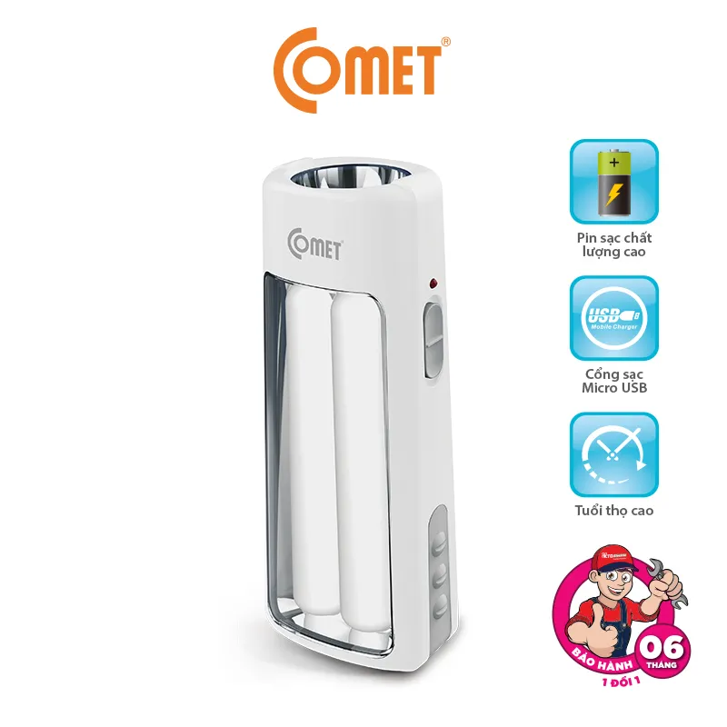 Ảnh Đèn Pin Sạc Tích Điện Comet CRT456 6W Đèn Pin Cầm Tay Siêu Sáng 1