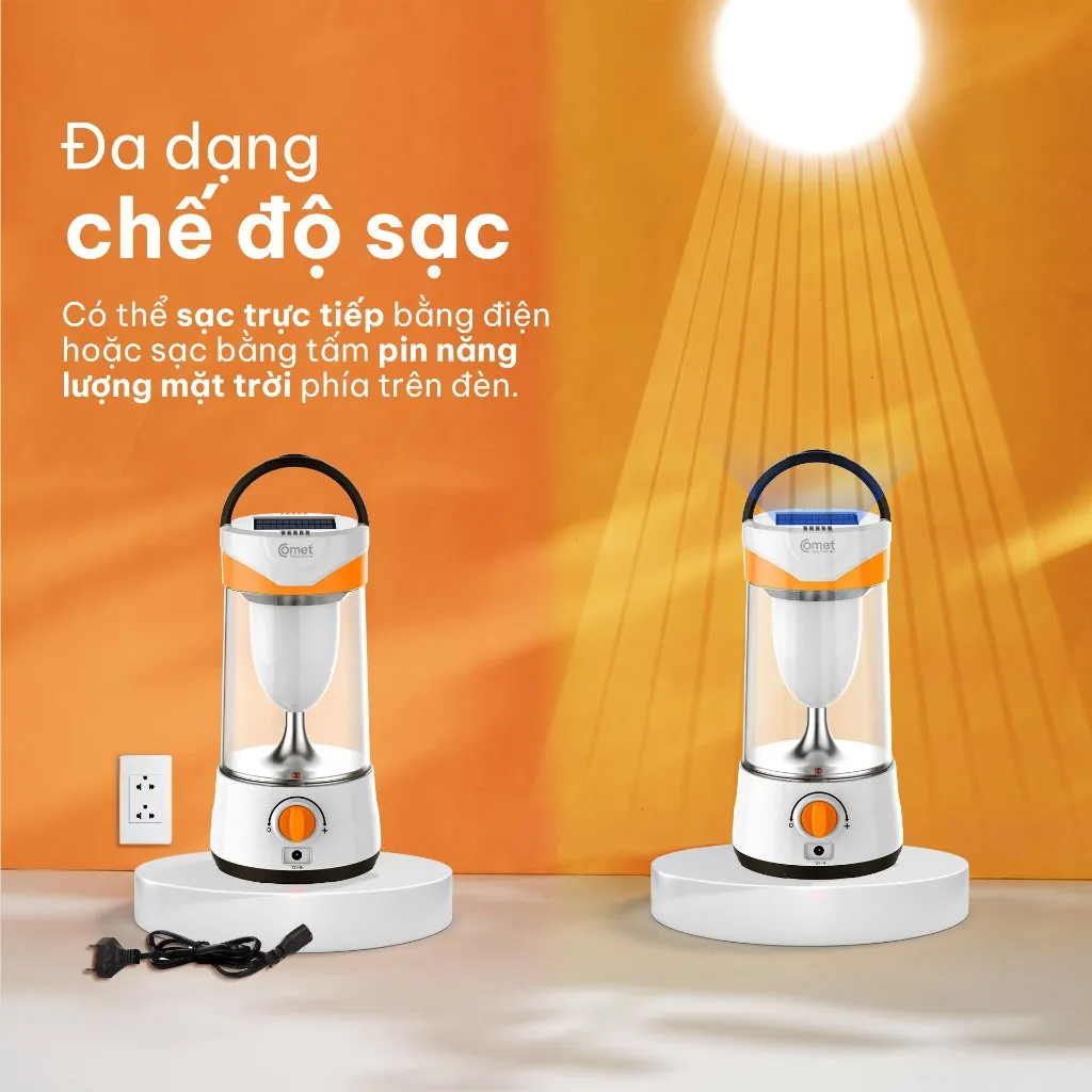 Ảnh Đèn Sạc Tích Điện LED Comet CRL3103S 10W Năng Lượng Mặt Trời Siêu Sáng 4