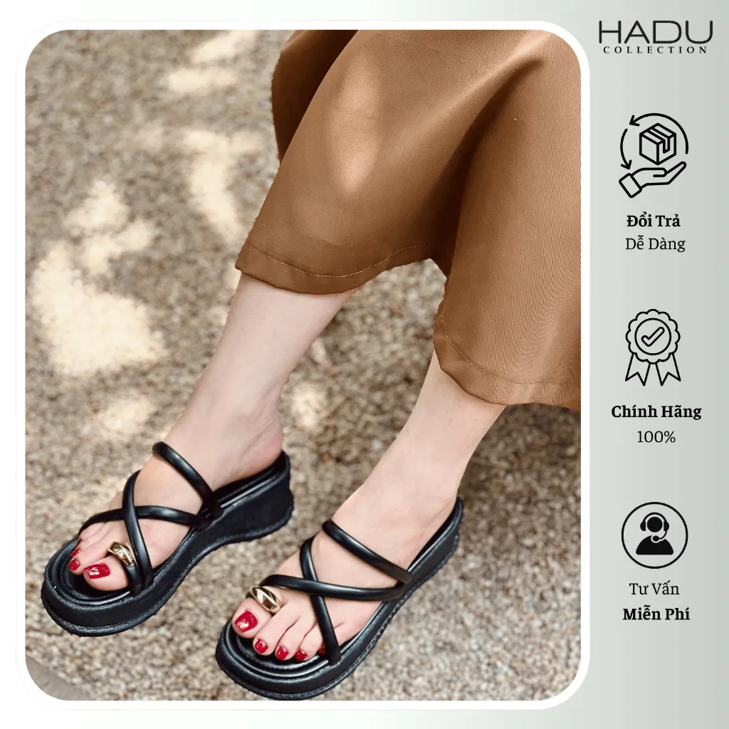 Ảnh Dép Bánh Mì Quai Xỏ Ngón 5P KATIFA K507D Chất Da PU Cao Cấp Đế PU Êm Mềm Bảo Hành 12T 4