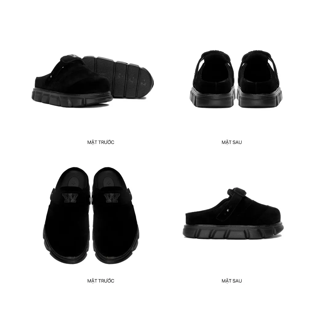 Ảnh Dép Bánh Mì Tăng Chiều Cao Nam Nữ THEWOLF R&E MULE SANDAL - Đen bóng, Đen suede, Nâu bò suede, Be, Nâu suede 2