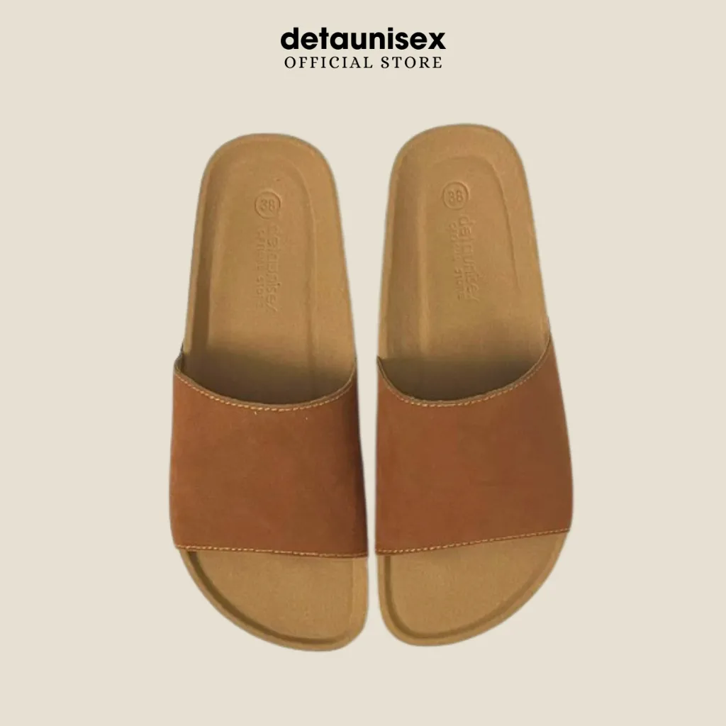 Ảnh Dép Birken đế trấu nam nữ quai bảng ngang Detaunisex thấm hút mồ hôi chân - DETA12 2