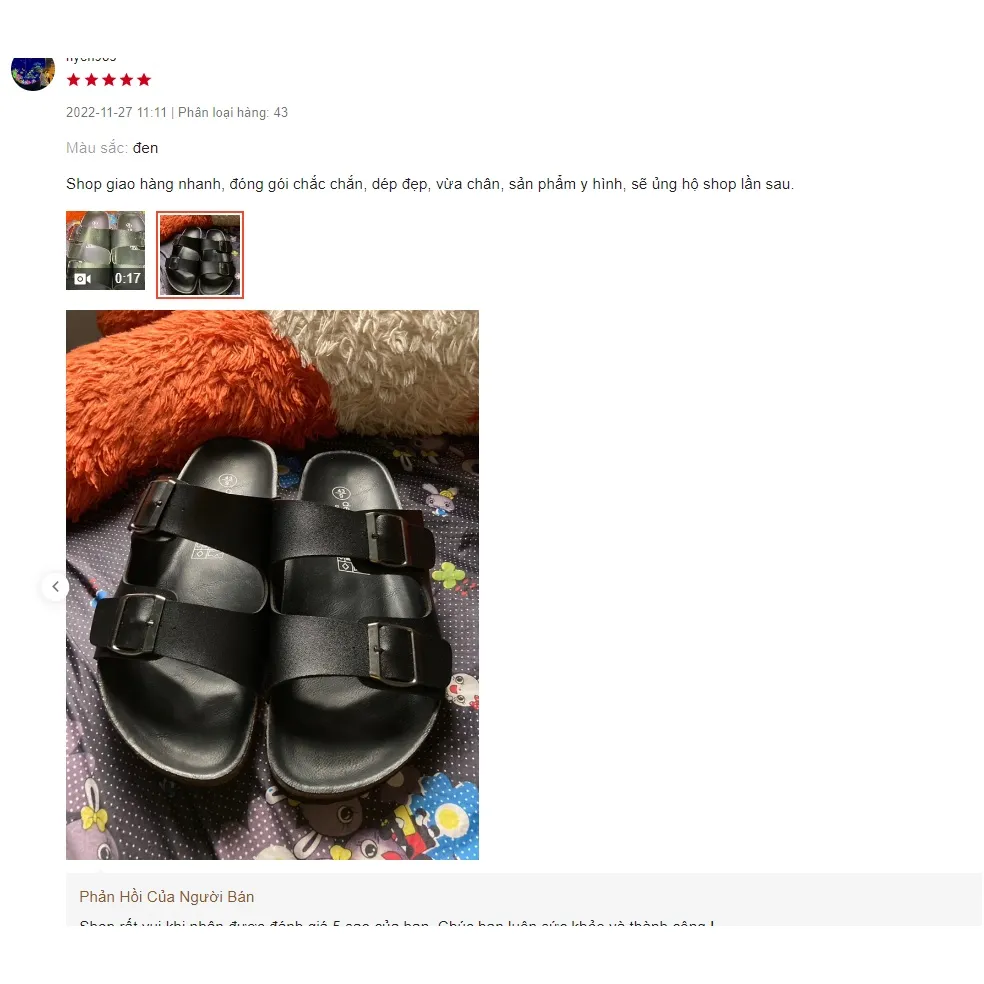 Ảnh Dép Birken đế trấu quai ngang 2 khóa nam nữ Detaunisex màu đen lót đen - DETA21F 3