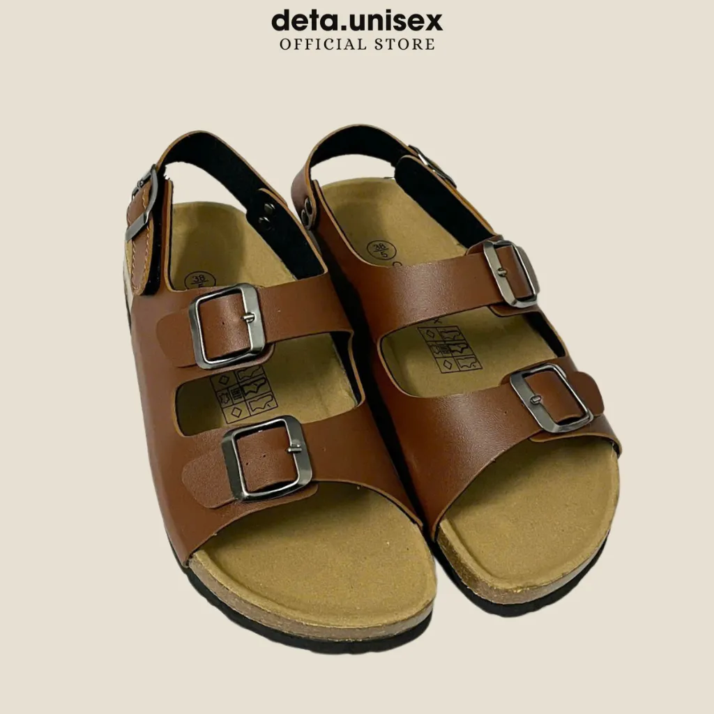 Ảnh Dép Birken đế trấu sandal quai ngang 2 khoá Detaunisex phong cách văn phòng - SATA21 3