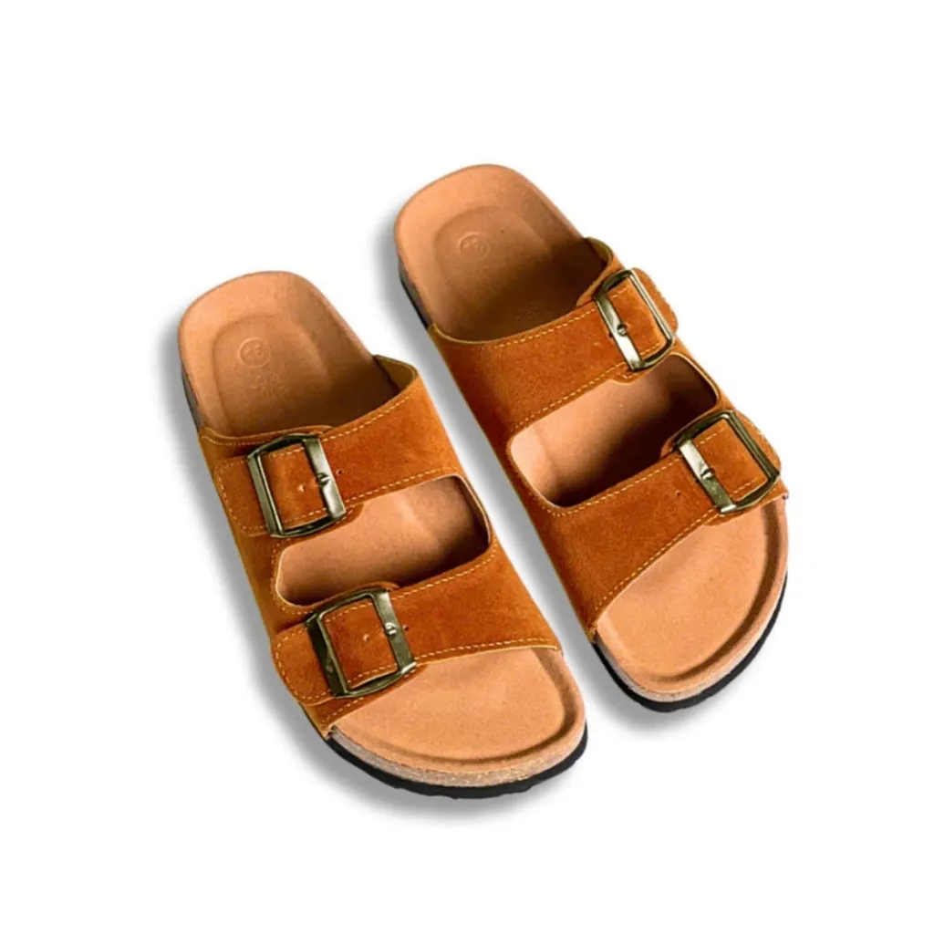 Ảnh Dép Birken, Dép Đế Trấu, Dép lê Unisex Nam và Nữ Thiết Kế Dép Hai Quai Ngang Da PU Cao Cấp May Viền - PUM01 4