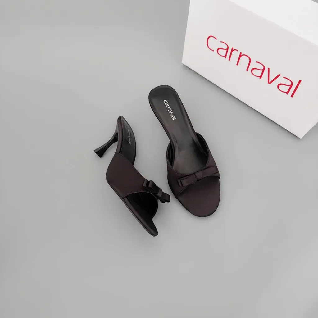 Ảnh Dép Cao Gót Nữ Carnaval Gót Cao 7cm - 9cm Siêu Tôn Dáng Quai Ngang Trang Trí Nơ Siêu Xinh - VS91 4