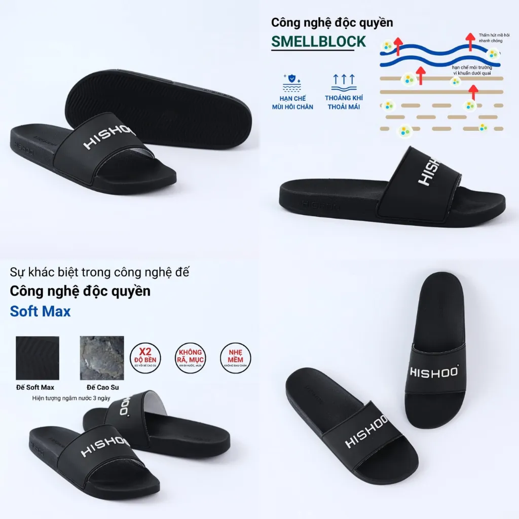 Ảnh Dép cao su quai ngang slipper quai nhựa KEM trẻ em cao cấp nam, nữ HISHOO siêu nhẹ thời trang size 36 - 44 N112 2