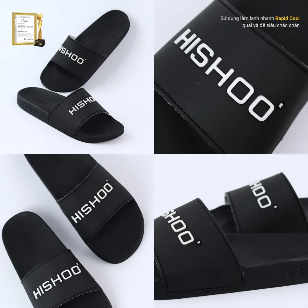 Ảnh Dép cao su quai ngang slipper quai nhựa KEM trẻ em cao cấp nam, nữ HISHOO siêu nhẹ thời trang size 36 - 44 N112 3