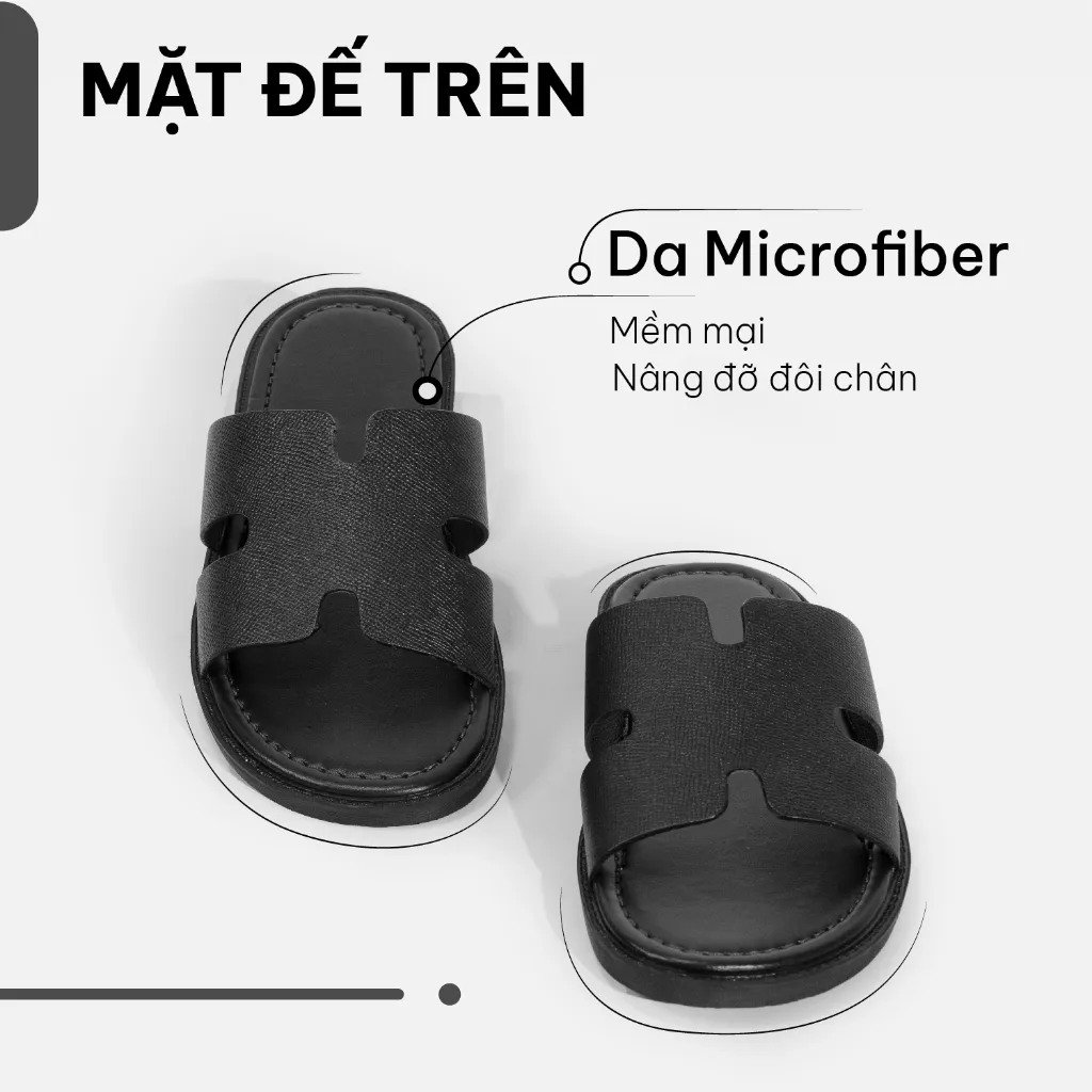 Ảnh Dép chữ h G2 Helios quai ngang da bò cao cấp, Dép hermes nam thời trang công sở đi làm 4