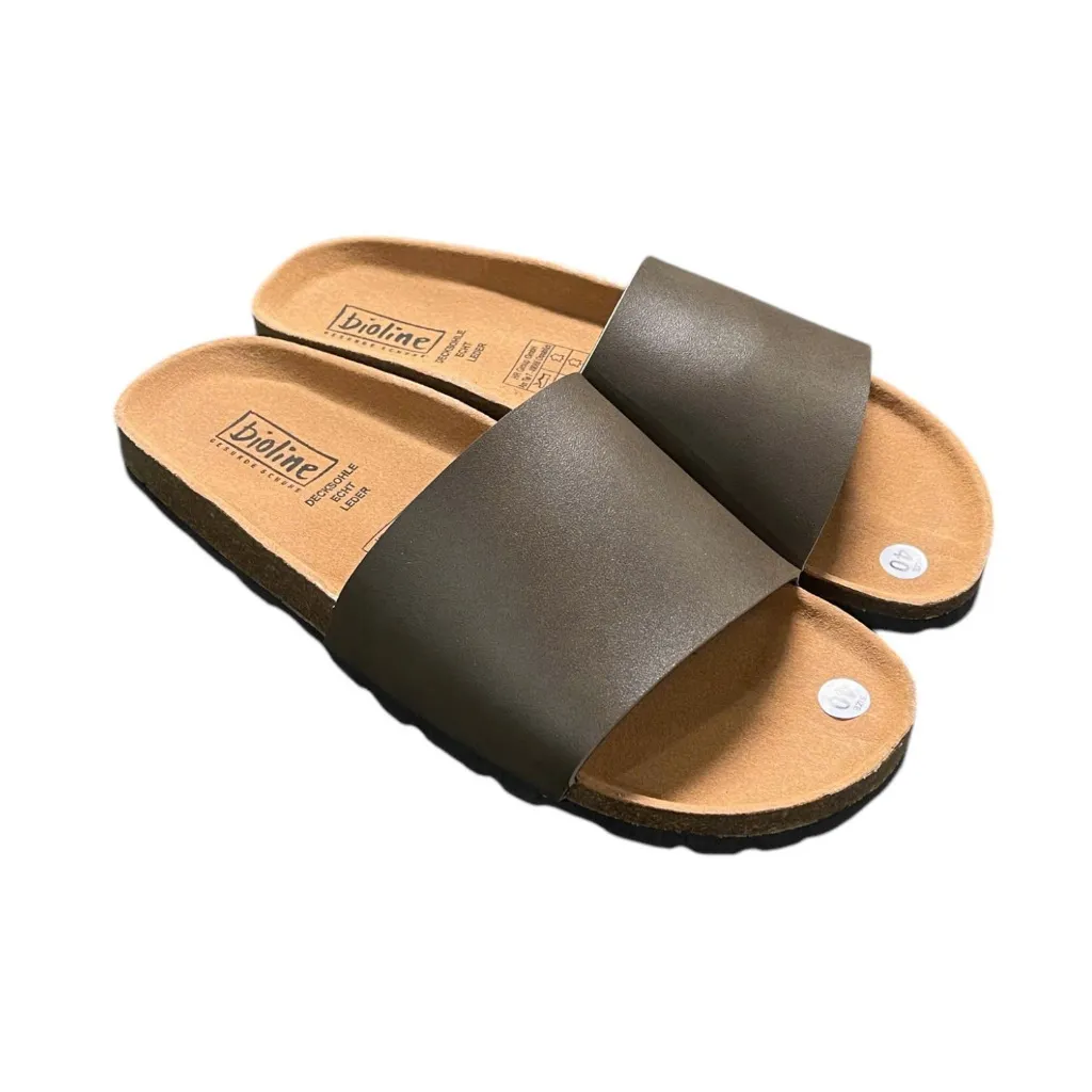 Ảnh Dép công sở Birken Đế Trấu BIOLINE Official Unisex Nam nữ Quai Nguyên Tấm Da PU - PU05 1