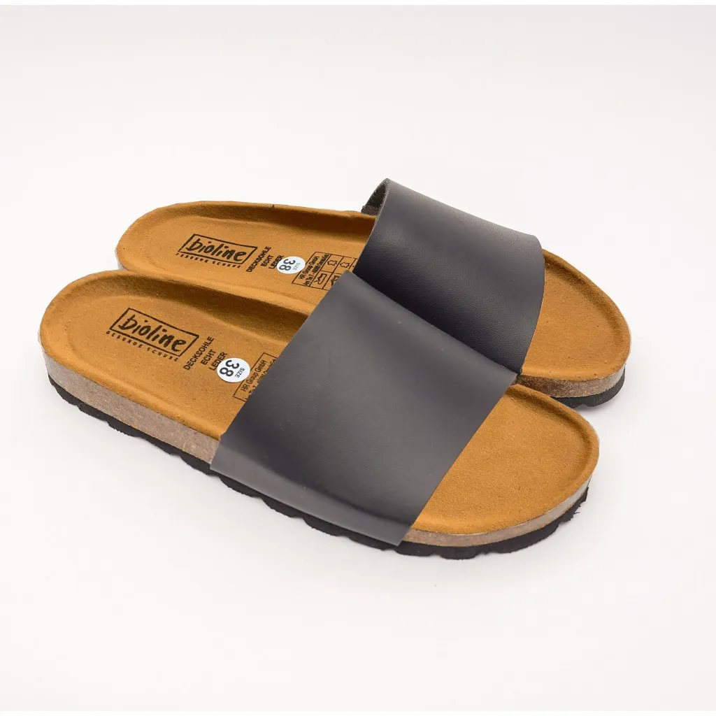 Ảnh Dép công sở Birken Đế Trấu BIOLINE Official Unisex Nam nữ Quai Nguyên Tấm Da PU - PU05 2