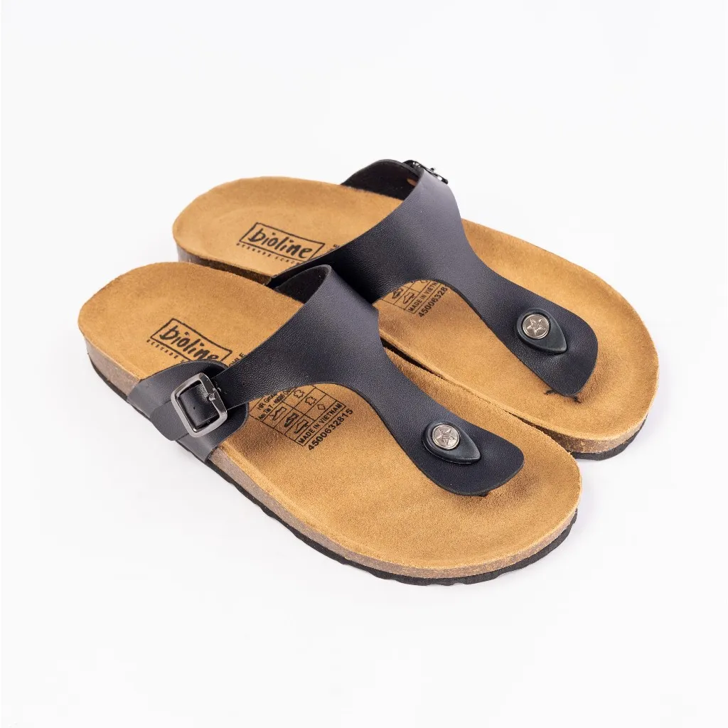 Ảnh Dép công sở Birken Đế Trấu BIOLINE Official Unisex Nam nữ Quai Da Pu Tách Ngón - PU07 2