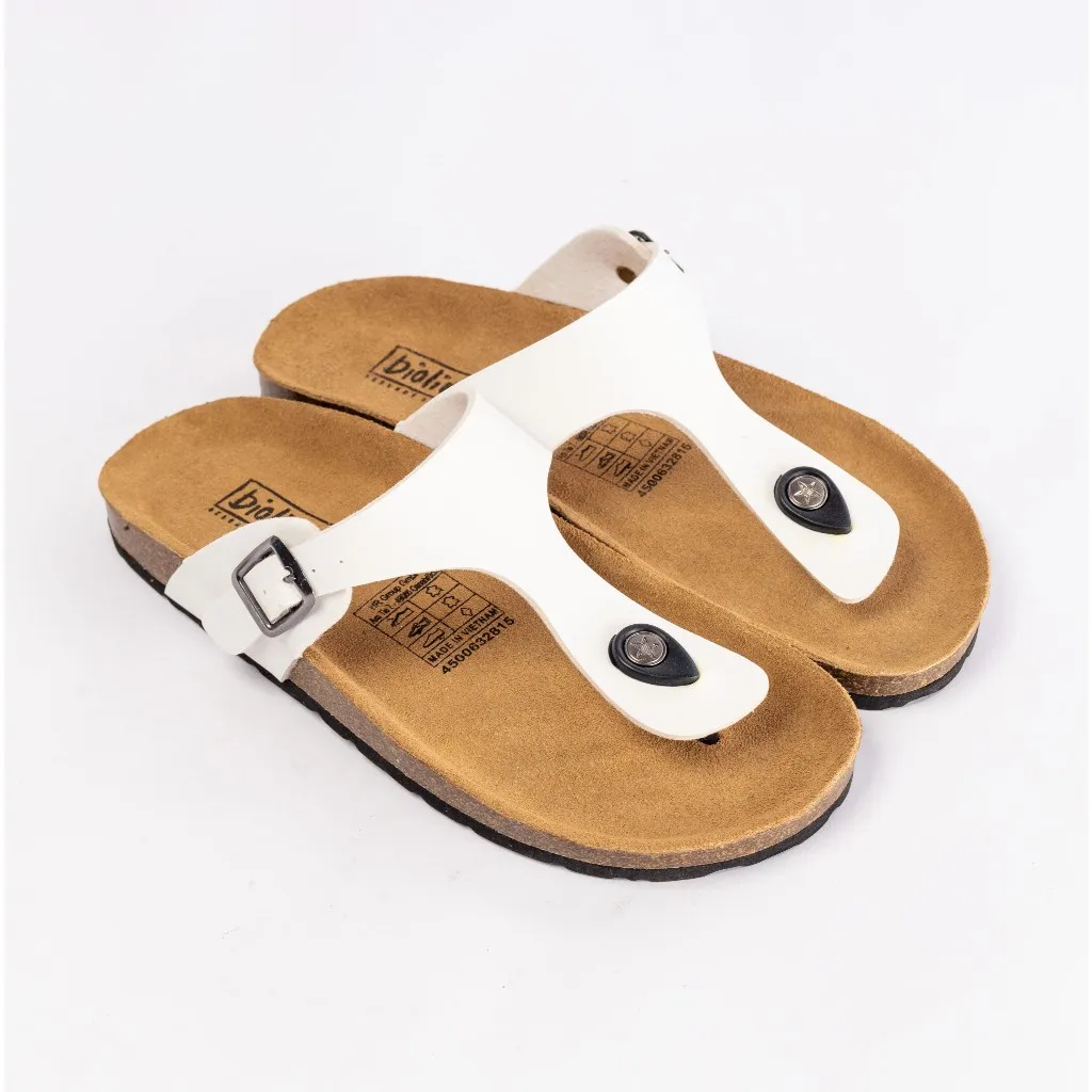 Ảnh Dép công sở Birken Đế Trấu BIOLINE Official Unisex Nam nữ Quai Da Pu Tách Ngón - PU07 3