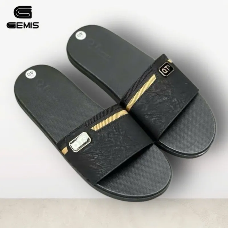 Ảnh Dép Da Nam Quai Ngang Đế Cao Su Chống Trơn Trượt  4 Màu Luxuly DéP Slipper 2