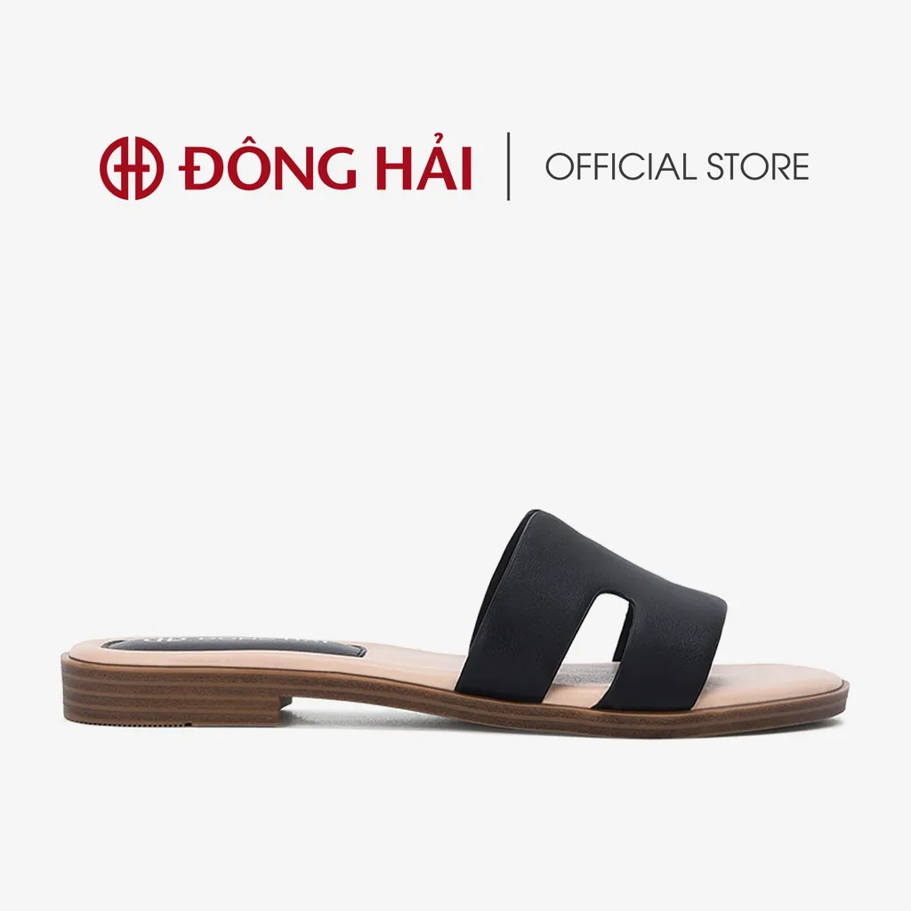 Ảnh Dép Da Nữ Đông Hải Quai Ngang Basic Chữ H Đế Bệt - D7723 3