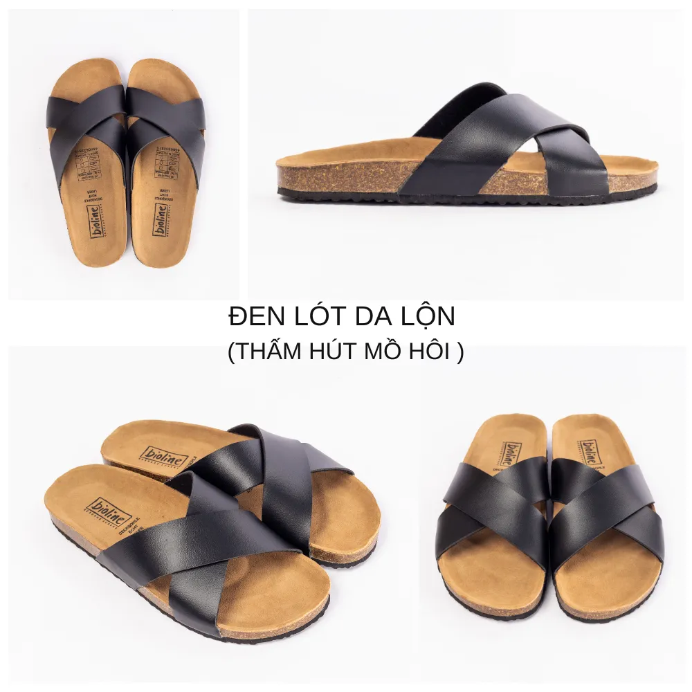 Ảnh Dép đế trấu 2 quai chéo Birken thời trang công sở BIOLINE thấm hút mồ hôi chân - PU03 4