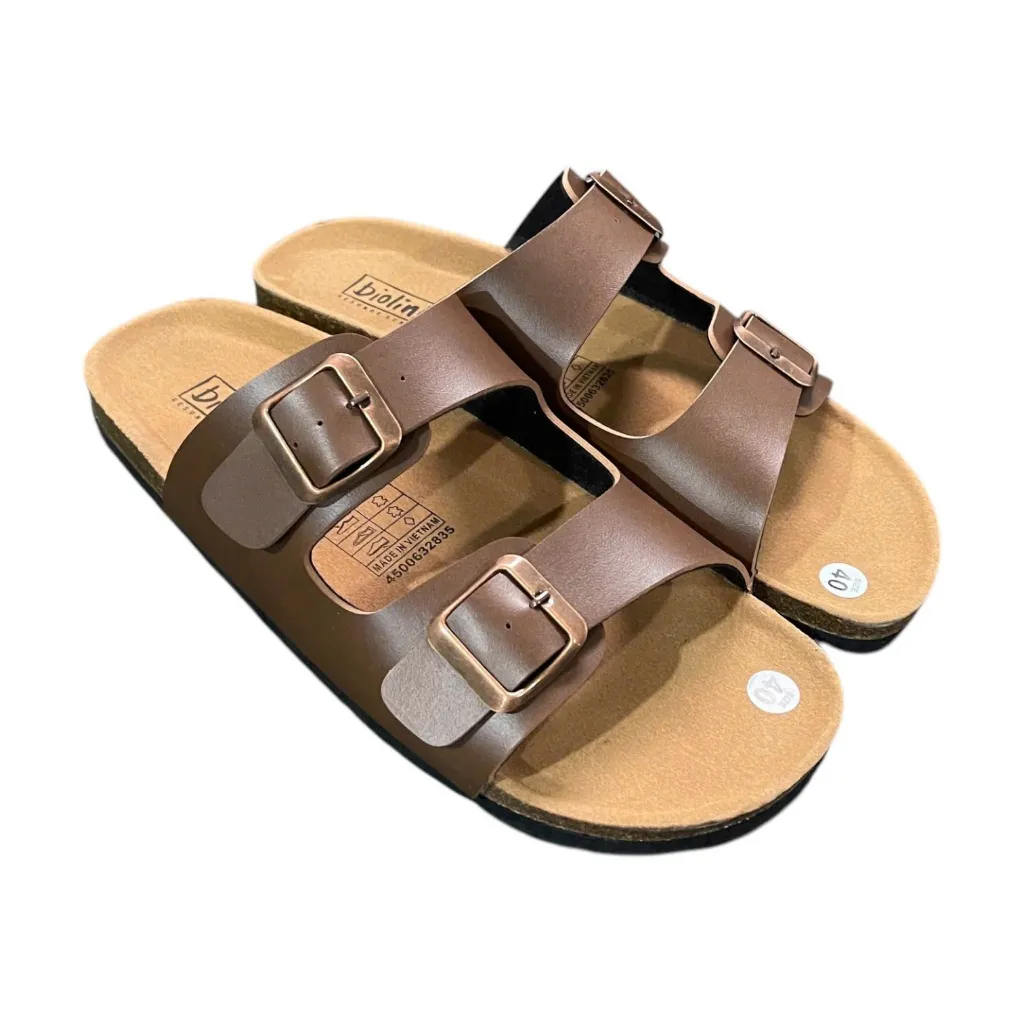 Ảnh Dép đế trấu quai ngang 2 khoá Birken phong cách văn phòng Bioline - PU 01 2