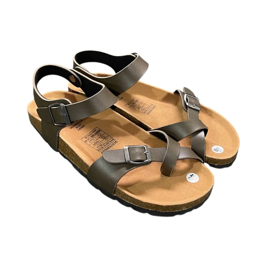 Ảnh Dép đế trấu sandal quai hậu xỏ ngón nam nữ Birken thời trang văn phòng BIOLINE - PU14 3