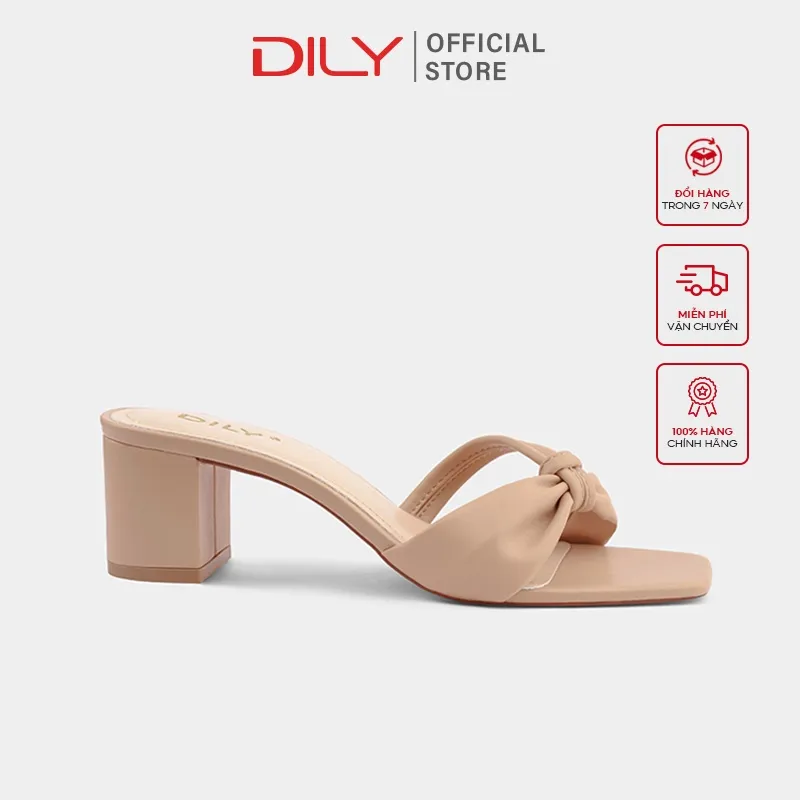 Ảnh Dép guốc nữ DILY cao gót quai nhún êm chân gót vuông cao 5cm_ AA0292 1