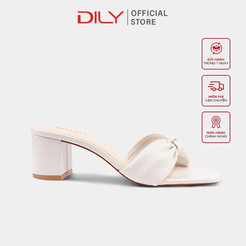 Ảnh Dép guốc nữ DILY cao gót quai nhún êm chân gót vuông cao 5cm_ AA0292 2