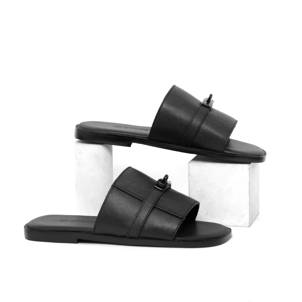 Ảnh Dép hm nam G2 Hamana kiểu dép quai ngang da bò đế phíp dáng sandal đi biển dép hermes thời trang cao cấp 4