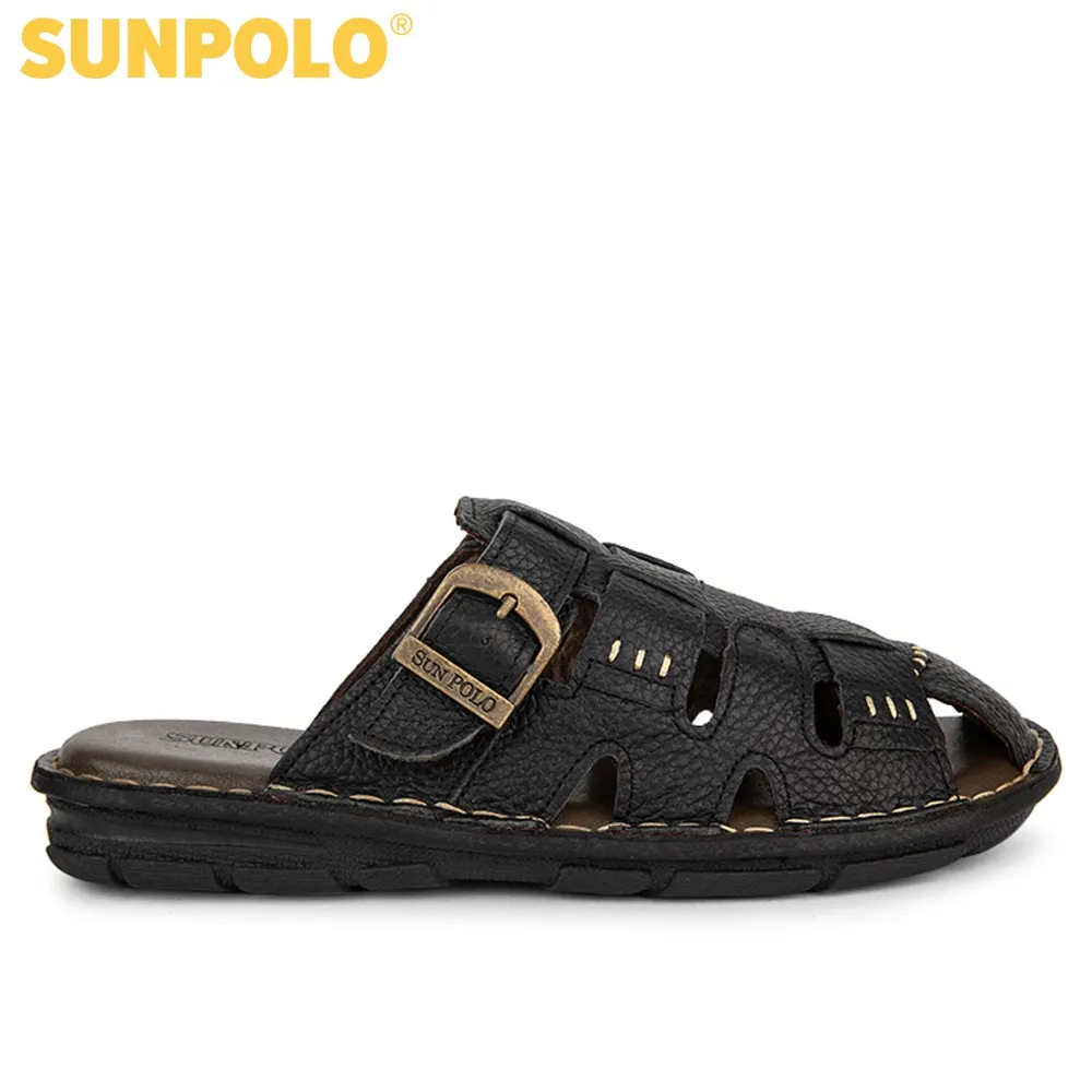 Ảnh Dép Nam Bít Mũi Da Bò SUNPOLO ABI011 Có Big size 44 45 1