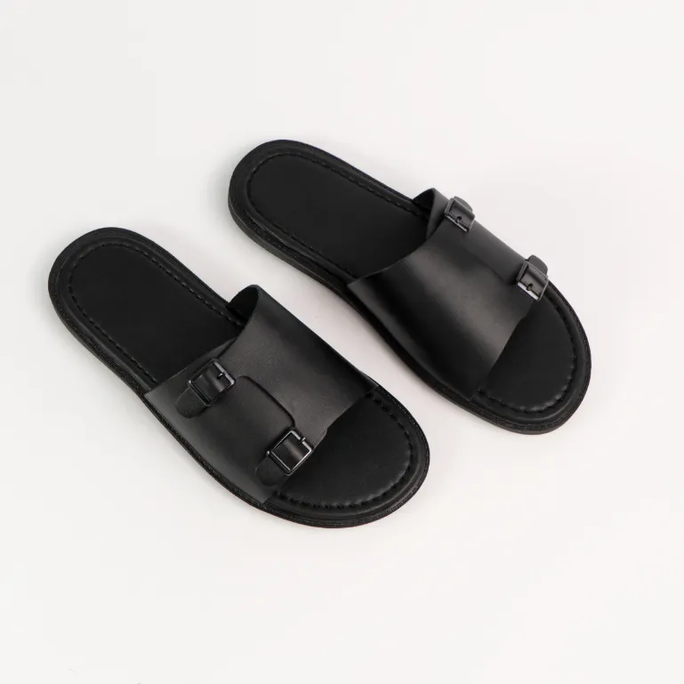 Ảnh Dép nam da bò G2 Hades dáng sandal quai ngang, Dép da double monk strap công sở thời trang lịch sự 4
