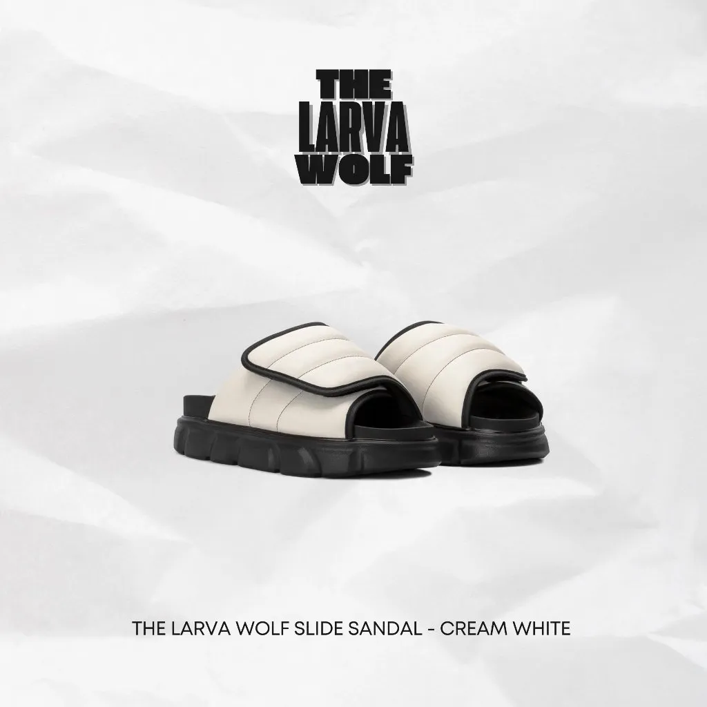 Ảnh Dép Nam Nữ Tăng Chiều Cao THE LARVA WOLF SLIDE SANDAL - CREAM WHITE 1