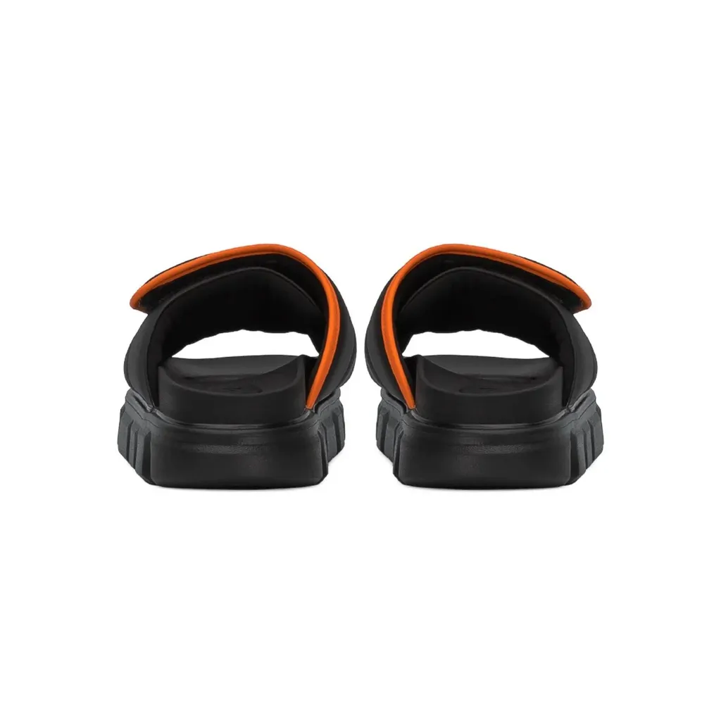 Ảnh Dép Nam Nữ Tăng Chiều Cao THE LARVA WOLF SLIDE SANDAL - BLACK & ORANGE 4