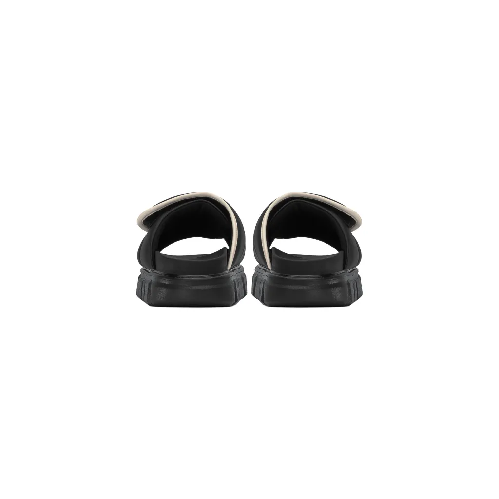Ảnh Dép Nam Nữ Tăng Chiều Cao THE LARVA WOLF SLIDE SANDAL - BLACK & WHITE 4